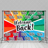 Aperturee - Colorful Rainbow Welcome Back To School Backdrop